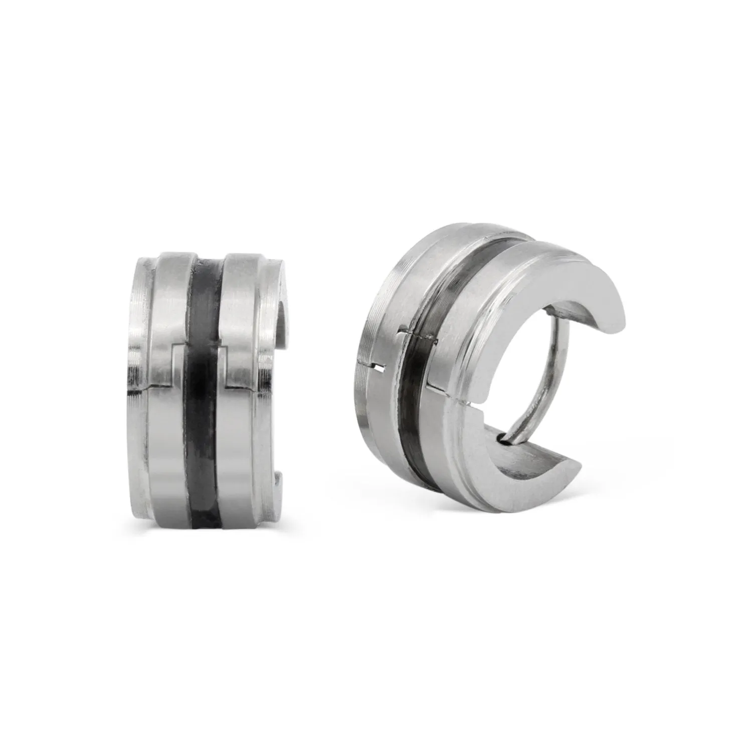 Wide Huggie Hoop Stainless Steel Earrings
