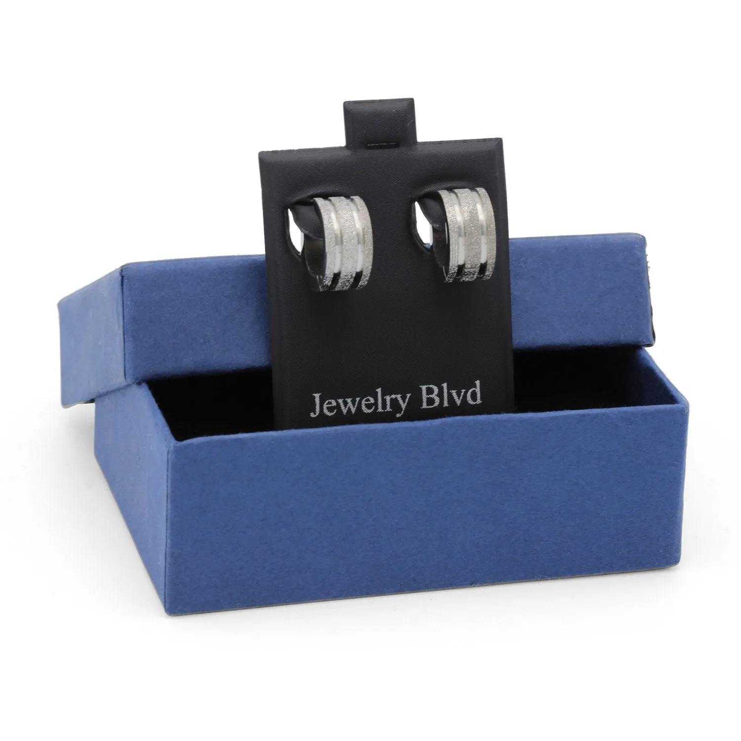 Wide Huggie Hoop Stainless Steel Earrings