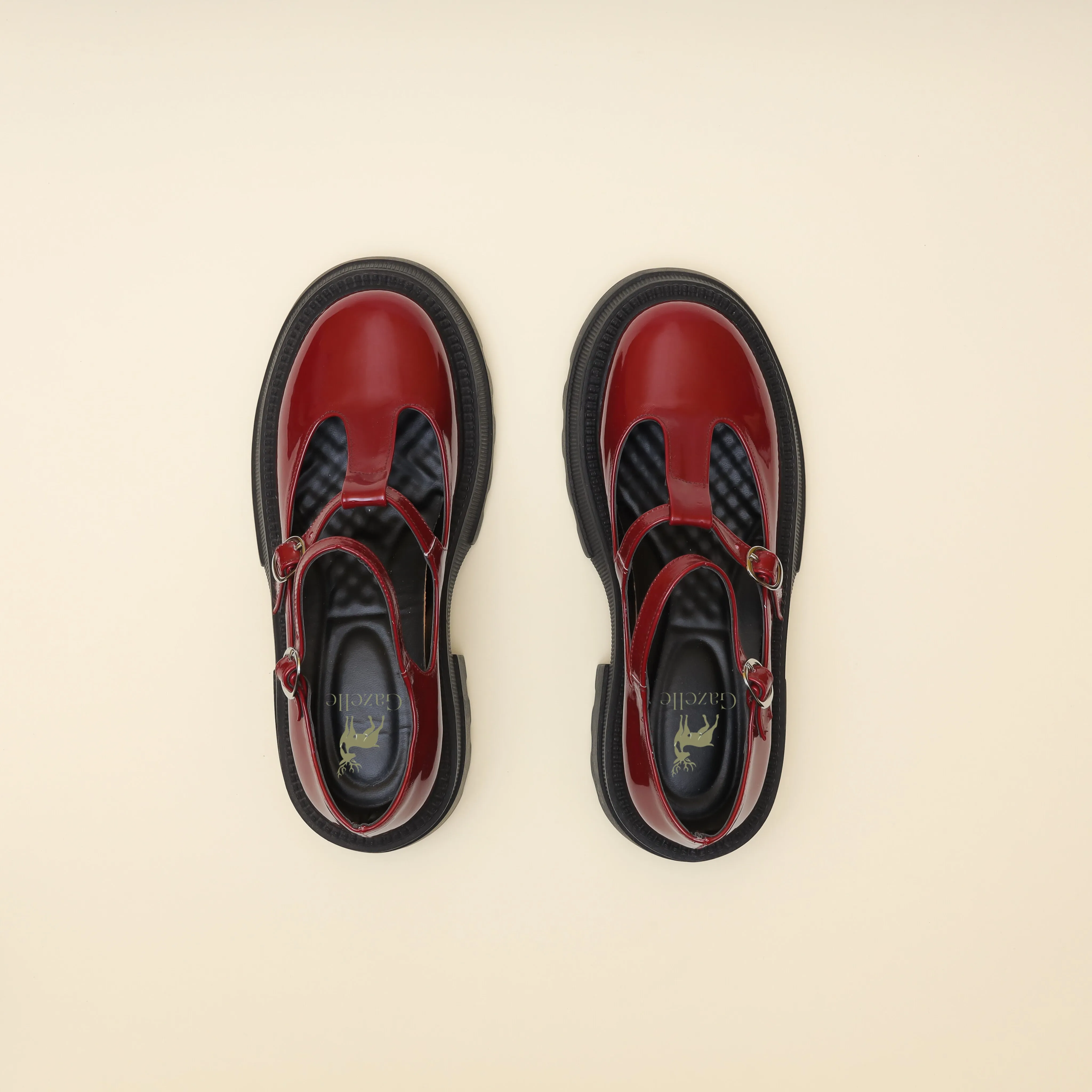 Women Burgundy Chunky Ballerina