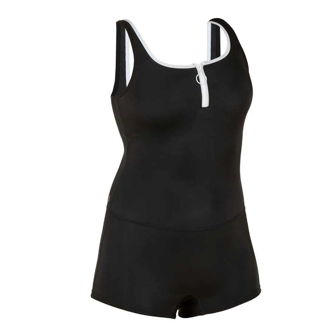 Women's 1-piece Heva swimsuit shorty zip black