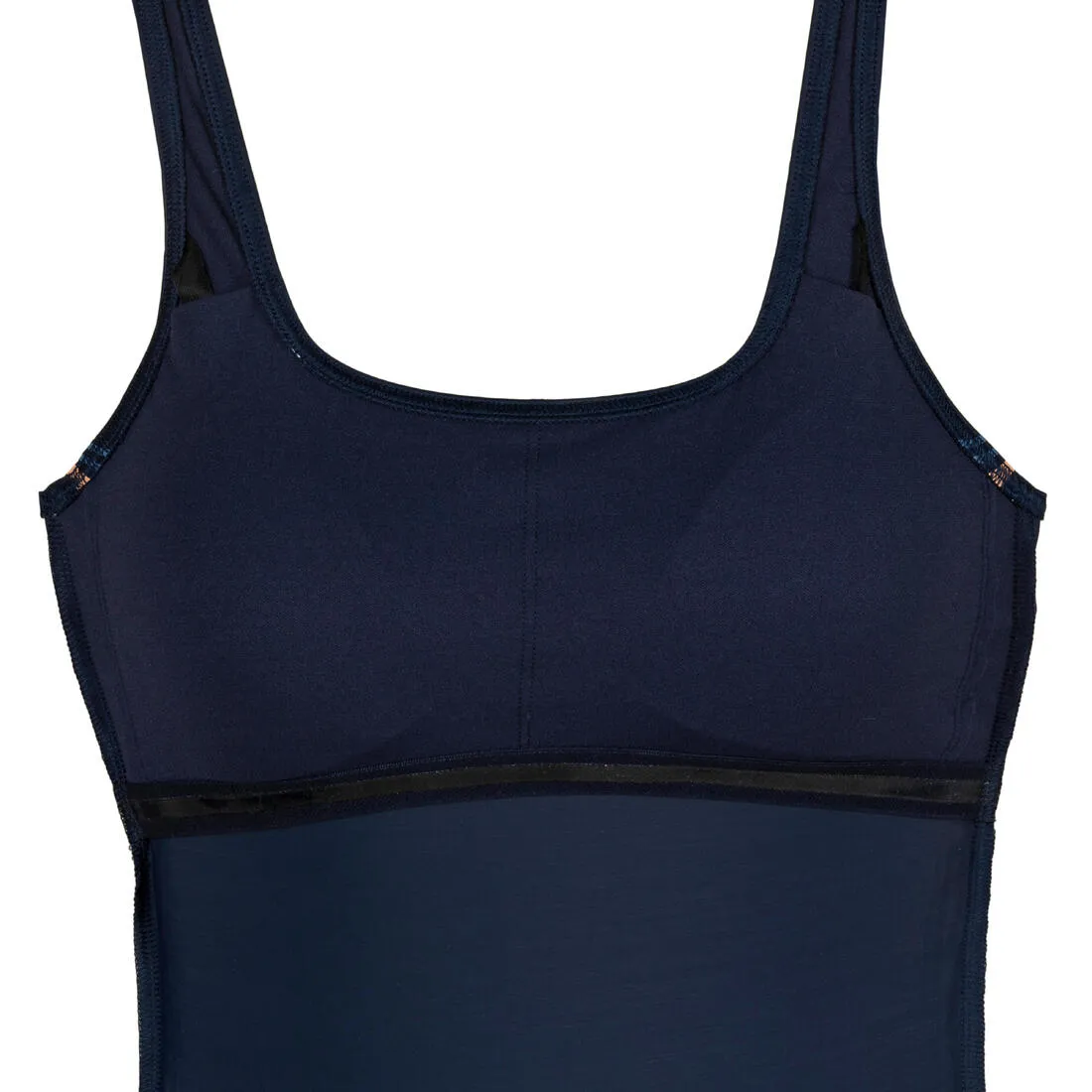 Women's Heva 1-piece swimsuit with skirt navy stripes