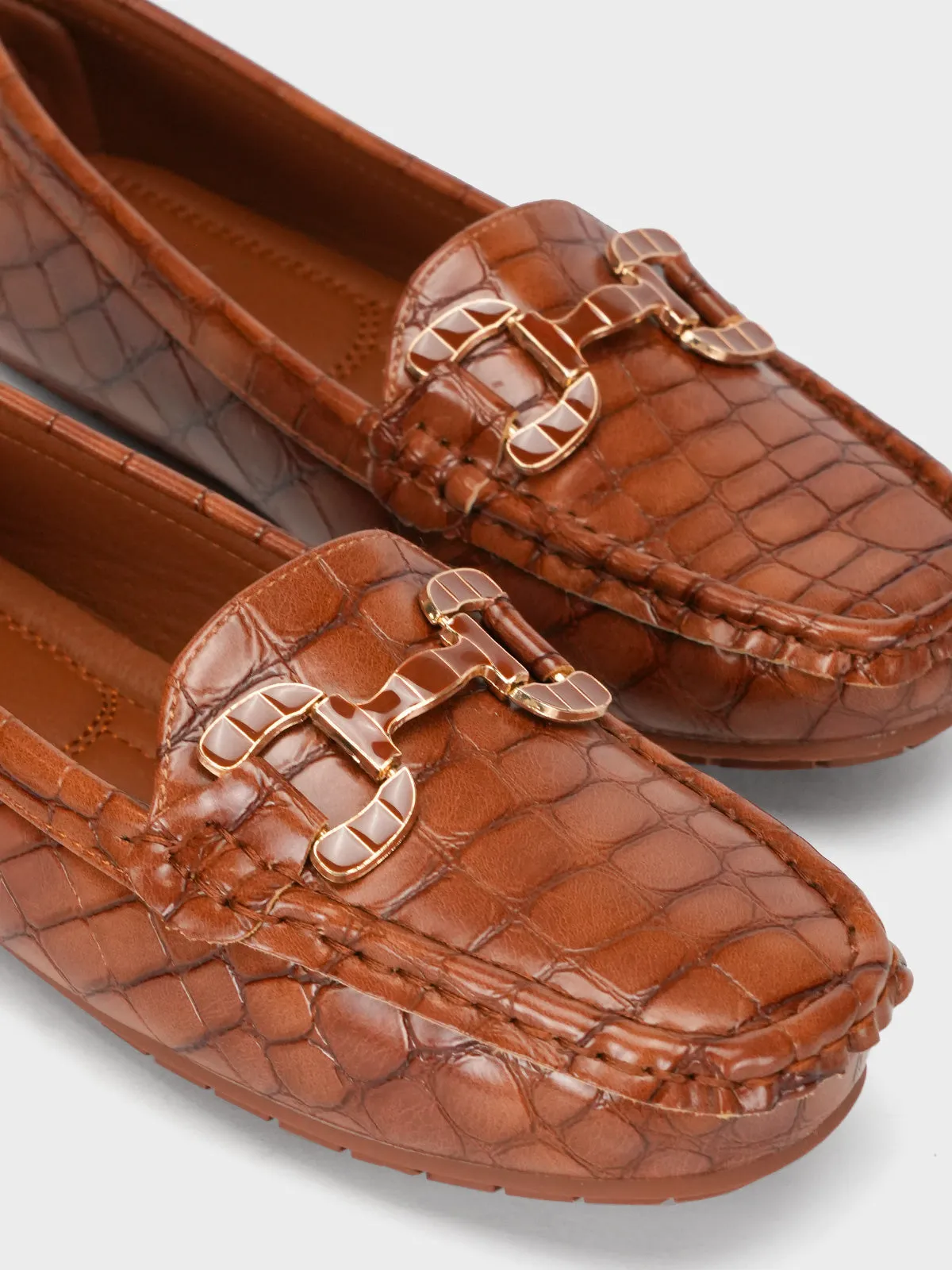 Womens "ARLOWE" Textured Comfy Moccasins
