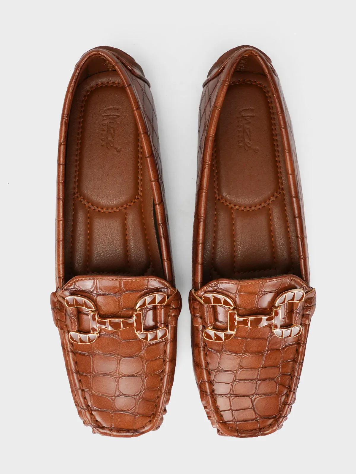 Womens "ARLOWE" Textured Comfy Moccasins