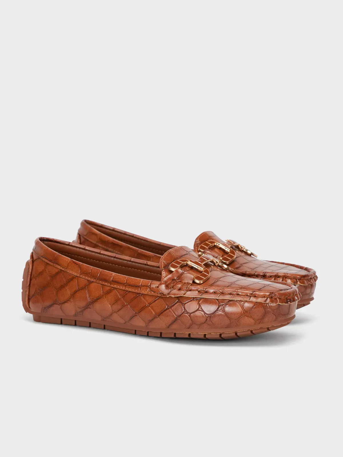 Womens "ARLOWE" Textured Comfy Moccasins