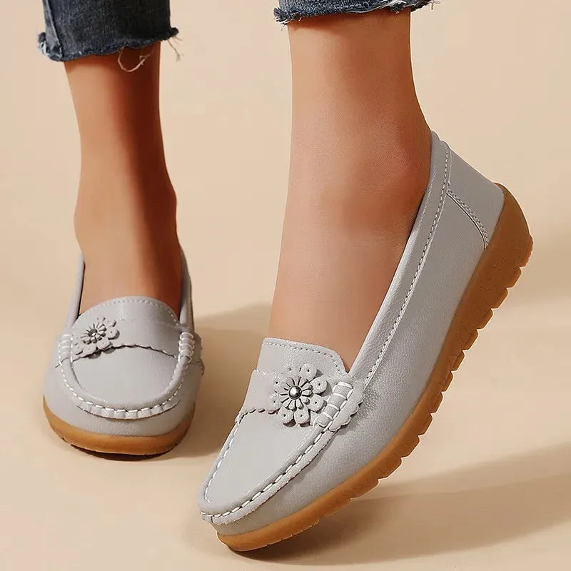 Women's soft sole comfortable leather shoes