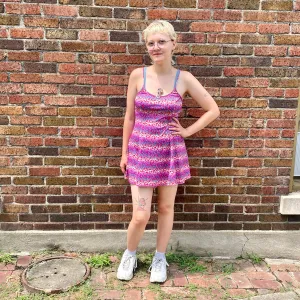 Y2k Heart Print slip dress