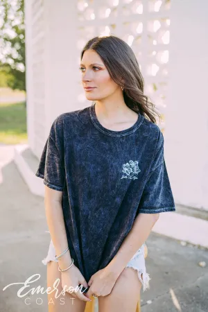 Zeta Tau Alpha PR Floral Mineral Wash Tee