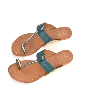 Zoe Teal & Gold Kolhapuri Chappal