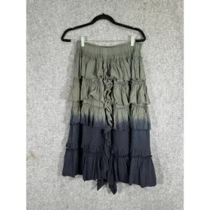 Zucca skirt Women Medium blue Ombre Tiered Open Slip Ruffle Grunge Witchy