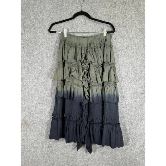 Zucca skirt Women Medium blue Ombre Tiered Open Slip Ruffle Grunge Witchy